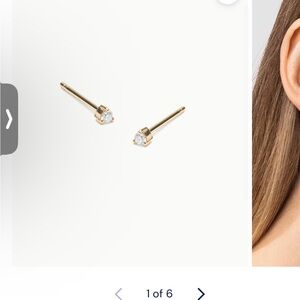 14K natural diamond tiny studs